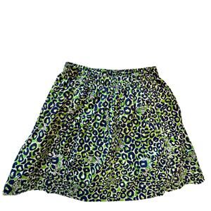 LILLY PULITZER XS THRILL‎ OF THE CHASE NAVY GREEN SKIRT CHEETAH Pockets